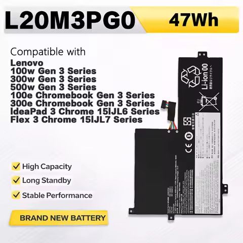 PowerHub L20M3PG0 11.52V 47Wh Battery For Lenovo ThinkPad 100w 300w 500w Gen3 100e 300e Chromebook G