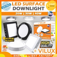 【Upgraded】LED Surface Downlight Round/Square 20W 30W 40W LED Panel Downlight Black/White Lampu Silin