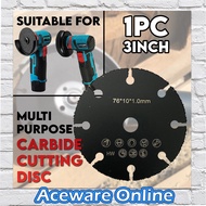 GB54 1pc 3" 76 x 10 x 1.0mm ANGLE GRINDER CARBIDE MULTIPURPOSE CUTTING DISC Wood With Nails Plastic 