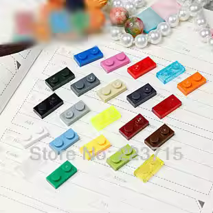3023 100pcs *Plate 1x2* DIY enlighten block bricks,Compatible With Lego Assembles Particles