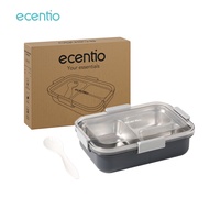 【20k voucher】【1.0 anti tumpah】ecentio lunch box stainless portable 850ml sekat 3 tempat makan kecil 