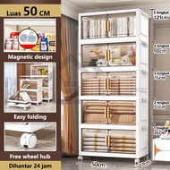 NEW 50CM Larger Multipurpose Double Sided Opening Storage Cabinet Foldable/Stackable Storage Box(Mul