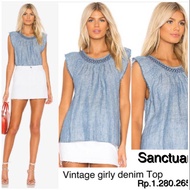 Blouse Sanctuary Vintage Girly Denim Top