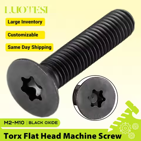 Star Drive Flat Head Torx Screw 10.9 Grade Black Steel M2 M2.5 M3 M4 M5 M6 M8 M10 CSK Head Plum Six 