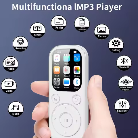 2025 New 2.0 Inch Bluetooth 5.4 MP3 MP4 Music Player HiFi Type C Walkman With Alarm Clock E Book For