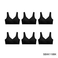 (แพ็ค 6 ชิ้น) Sabina เสื้อชั้นใน (ไม่มีโครง) รุ่น Seamless Fit รหัส SBXK119 สีดำ