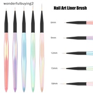 wonderfulbuying2 Nail Liner Brush Aurora Handle Nail Art Pen Brush Drawing Lines Stripe Painting Flo