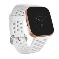全城熱賣 - 適用於 FITBIT Versa 2 透氣款 硅膠手錶錶帶, 大號（白色）