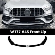 Mercedes W177 V177 A45 A45s Bumper A180 A200 A35 A45 Bumper Front Lip Canard Bodykit Gloss Black Dif