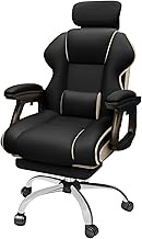 Anatch Office Chair 360 Swivel PC Gaming Chair PU Leather Computer Chair Office Chair Ergonomic Desk Chair Adjustable Height Reclining Chair with Padded Armrest and Footrest, Black