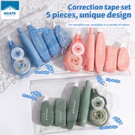 5pcs Creative Correction Tape Set Simple Large Capacity Silent Coating Tape Correction Stationery