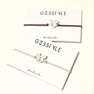 [PO] Back Knot Nylon Initial Bracelet Mickey Charm | Initial letter bracelet | Custom NAME BRACELET