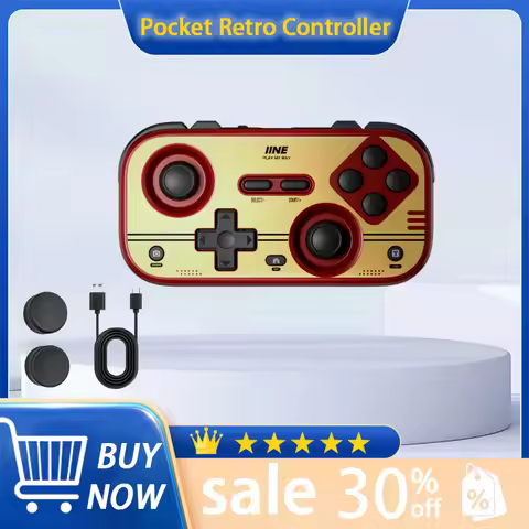 brand new IINE Pocket Retro Game Controller, Red gold color, 1000Hz Recessed Stick, Hall Effect Joys
