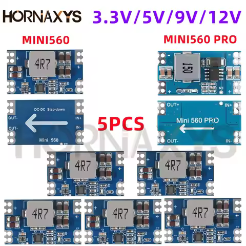 5pcs/ Mini560 5A DC-DC Mini560 PRO Step-Down Stabilized Voltage Supply Module 6-30V To High Efficien