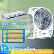 Mini Fan Light Table Fan 8 inch Multifunctional Table Fan With Led Lamp Rechargeable Camping Fan Blu
