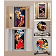 Cross-stitch painting of arowana fish FULLY EMBROIDERED