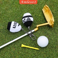 [Amleso1] Knitted Golf Ball Cover Belt Bag for 2 Golf Balls Fashion Gift for Golfers Stylish Keychain Golf Ball Bag