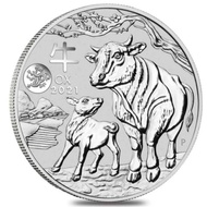 Silver Lunar years Of OX 2021 privy dragon 1oz silver coin