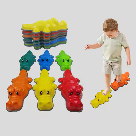 Crocodile Themed Kid Sensory Training Stepping Stone Children's Balance Bridge for Family Sports Gam