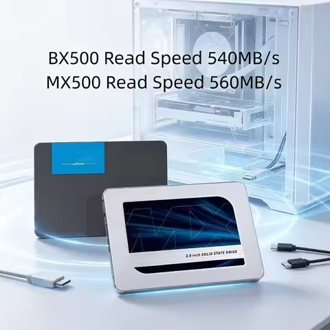 For Crucial SSD MX500 BX500 1TB 2TB 3D NAND SATA 2.5 Inch High Speed Internal Solid State Drive For