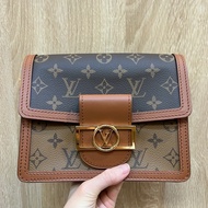 LV 雙色原花Mini Dauphine金釦肩斜背包M45959