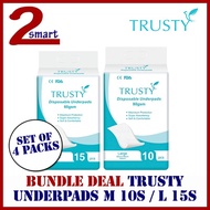 TRUSTY UNDERPADS / ADULT DIAPERS USAGE / M AND L SIZE