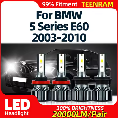 LED Headlight 240W 40000LM 3570 CSP Car Light Bulbs 12V 6000K Auto Lamps For BMW 5 Series E60 2003-2