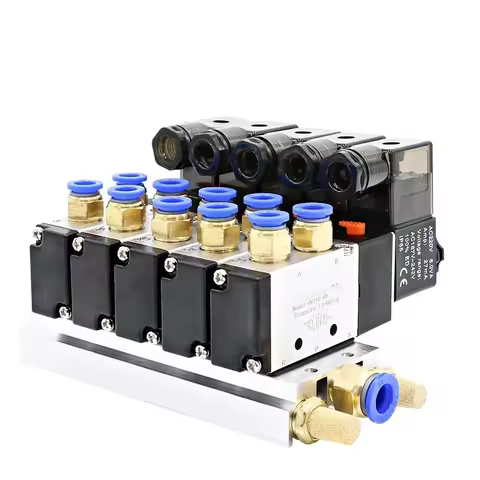 Solenoid Valve Station Base4V110-06 4V210-08 4V310-10 Set Valves 4V410-15 Exhaust Manifold 1F/2F/3F/