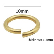 (100PCS) 10mm x 1.5mm Solid Brass O Ring Open Seam Splittable for Jewelleries and Accessories