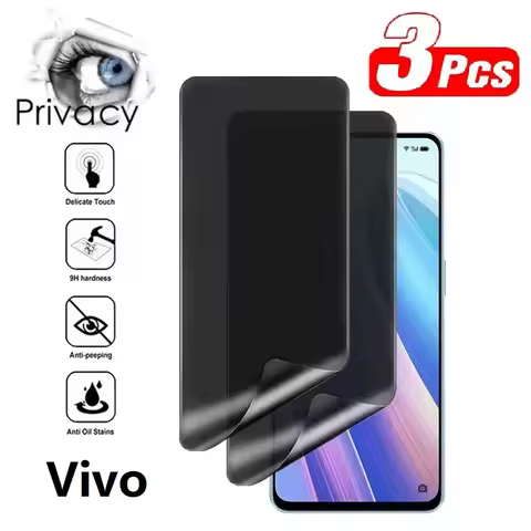 3Pcs Privacy Hydrogel Film For Vivo V21 V21E 4G 5G V27E Anti-spy Screen Protectors For Vivo V21S V23