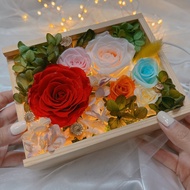 [Eternal Light] Eternal Flower Rose Night Light Christmas Gift Exchange Birthday Story Wooden Box