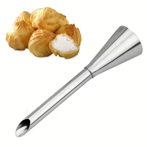 Cream Icing Piping Nozzle Tip Stainless Steel Cupcake Puffs Injection Russian Syringe 1PC Pastry Dec
