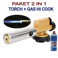 PORTABLE TORCH FLAME GUN JET /ALAT LAS/ALAT BAKAR BBQ + GAS HI-COOK - CAHAYA MEGAH