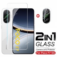 POCO F7 5G 2In1 Tempered Glass Full Screen Protector Film with Camera Lens Protector For Xiaomi Poco