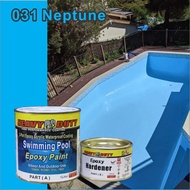 031 NEPTUNE SWIMMING POOL EPOXY PAINT /Heavy Duty • 2-Part Epoxy Acrylic Waterproof Coating • Kolam Renang
