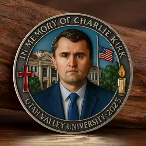 2D Printed Charlie Kirk Memorial Coin in Memory of Charlie Kirk Ancient Silver Plated Collection Coi