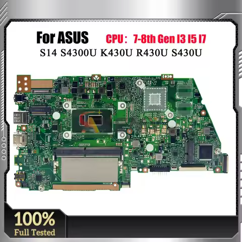 X430UN Laptop Motherboard For ASUS VivoBook S430U S4300U X430U S14 V430U X430UA X430UN Mainboard Wit
