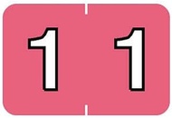 Tabbies Barkley NBKM Compatible 71600 Numeric Labels, Pink "#1", 1"H x 1-1/2"W, Wrap-Around Design, 