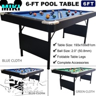 Ada MIKI 6-ft Pool Table Meja Billiard Kecil MDF Kaki Lipat Foldable