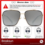 Breaksun Oversized Square Aviator Sunglasses for Men Women Fashion Metal Frame Aviator Sun Glasses T