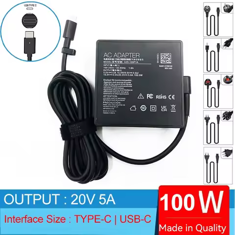 20V 5A 100W Type-C Laptop Ac Adapter Charger For ASUS ROG Z13 GZ301ZC/RTX3050 A20-100P1A,Flow X13 GZ