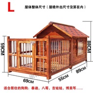 HY/🥭Blue Dog Villa Dog House Dog Crate Outdoor Waterproof Solid Wood Dog House Medium Large Dog Golden Retriever Dog Hou
