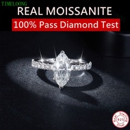 Real Moissanite Ring with GRA Certificate 1-5ct Marquise Cut Diamond Engagement Ring S925 Sterling S