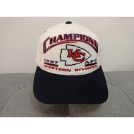 R2-C6-CAP CHAMPION NFL TEAM KANSAS CITY WESTERN DIVISION 1997 SNAPBACK BUTTON ORIGINAL LOGO ATHLETIC