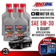 AMSOIL OE Series 5W-30 100% Synthetic Motor Oil 5 Quarts with VIC OIL FILTER for Mitsubishi Xpander