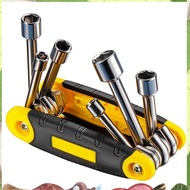 6 in 1 Folding Socket Wrench Set Tamper Proof Torx Key Wrench Hex Nut Driver Set