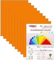 Bambalio BFP-100 Fluorescent Colour Paper Pack Of 200 Sheets Smooth Finish 80 Gsm/ A4 Size: Neon Orange Color - Photo Copy/Copier/Printing/Art &amp; Craft Coloured Paper