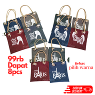 (90rb dapat 8pcs) eunoia totebag tali tambang totebag wanita resleting tas pengajian ibu-ibu tote ba