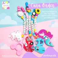 TEETHER CUSTOM SET B BABY BITE PACIFIER NAME STRAP TEETHER WORLD