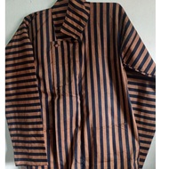 KATUN Lurik Surjan Shirt Lurik Material Alusan Primis Cotton Javanese Traditional Adult Men Size L.X
